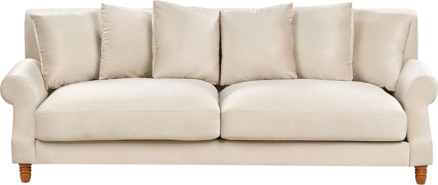 Beliani EIKE Driezitsbank-Wit-Polyester