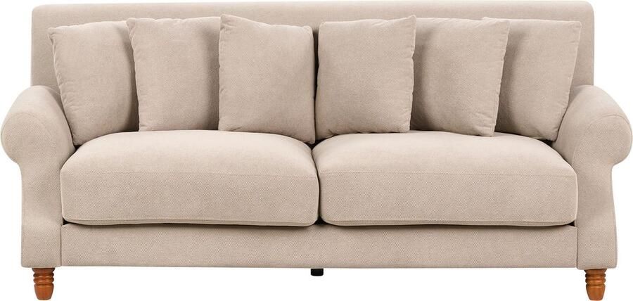 Beliani EIKE Tweezitsbank Beige Polyester