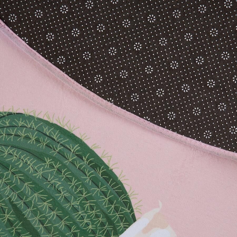 Beliani ELDIVAN Laagpolig vloerkleed Roze 120 cm Polyester