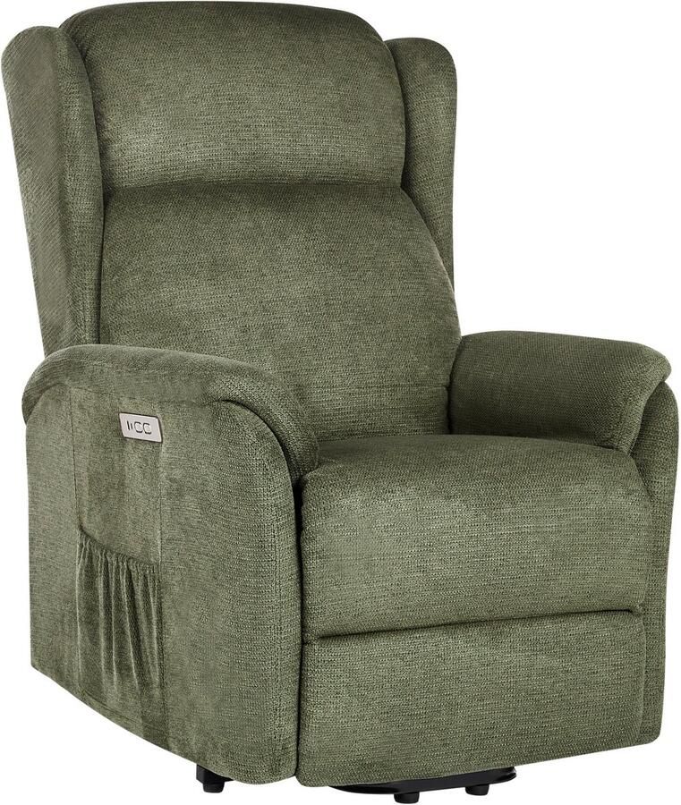 Beliani ELEGY Verstelbare fauteuil Groen Polyester