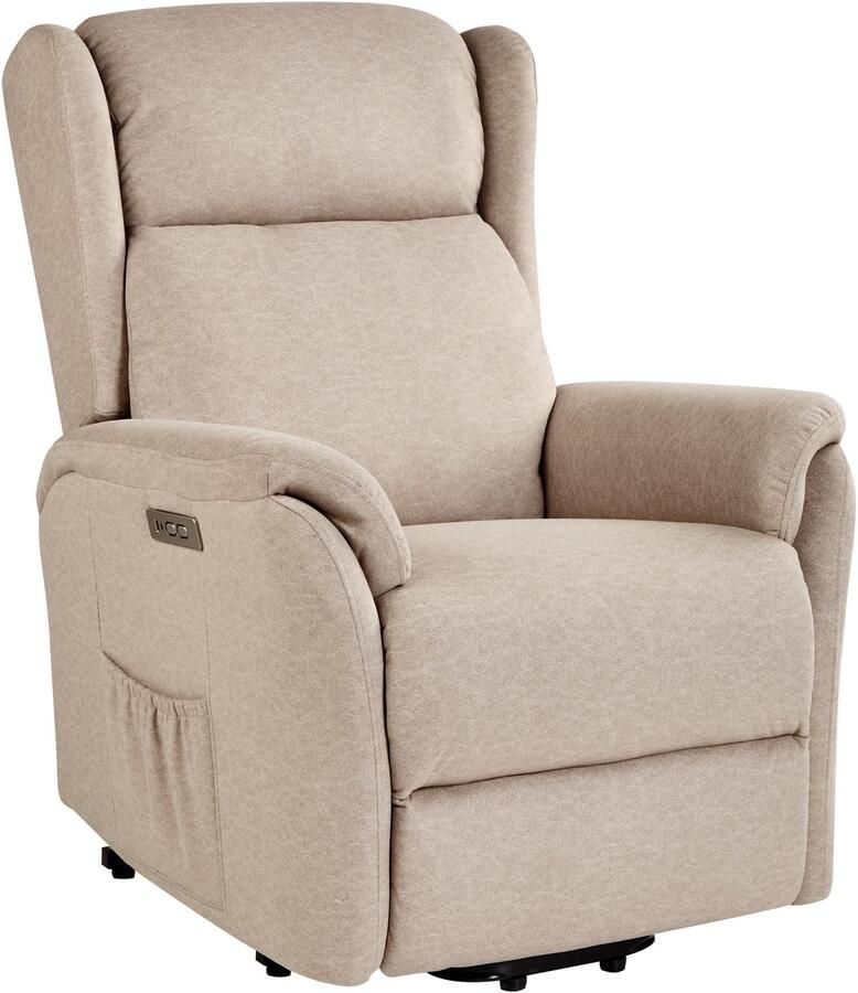 Beliani ELEGY Verstelbare fauteuil Taupe Polyester