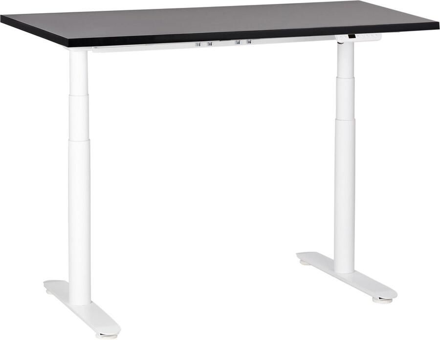 Beliani Elektrisch verstelbaar sta-bureau DESTINAS Zwart wit 120 cm 72 cm