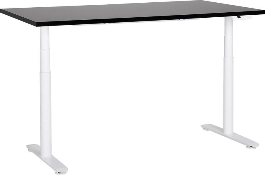 Beliani Elektrisch verstelbaar sta-bureau DESTINAS Zwart wit 160 cm 72 cm