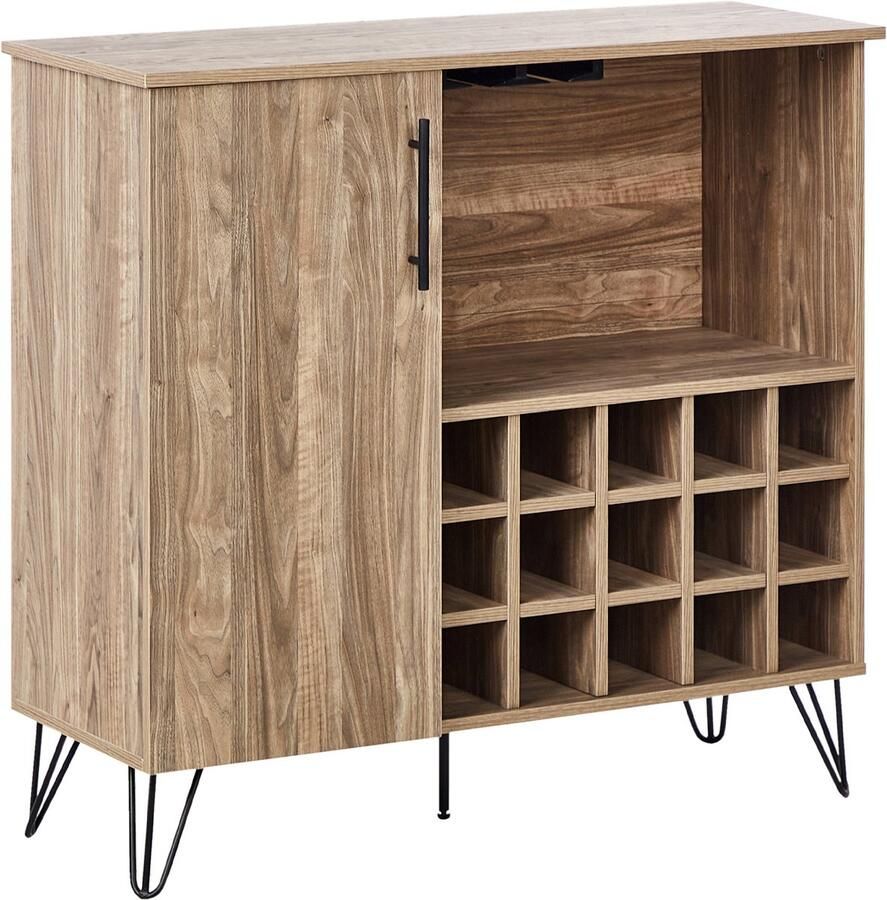 Beliani ELISTON Wijnkast Lichtbruin Vezelplaat