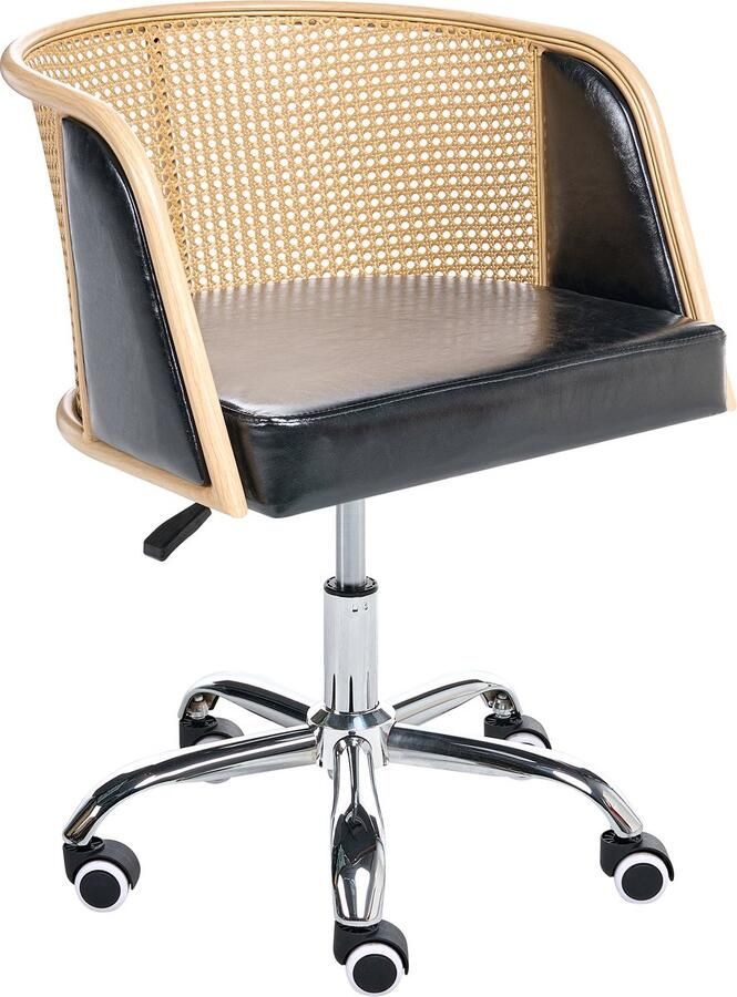 Beliani ELKHART Bureaustoel Zwart Kunstleer