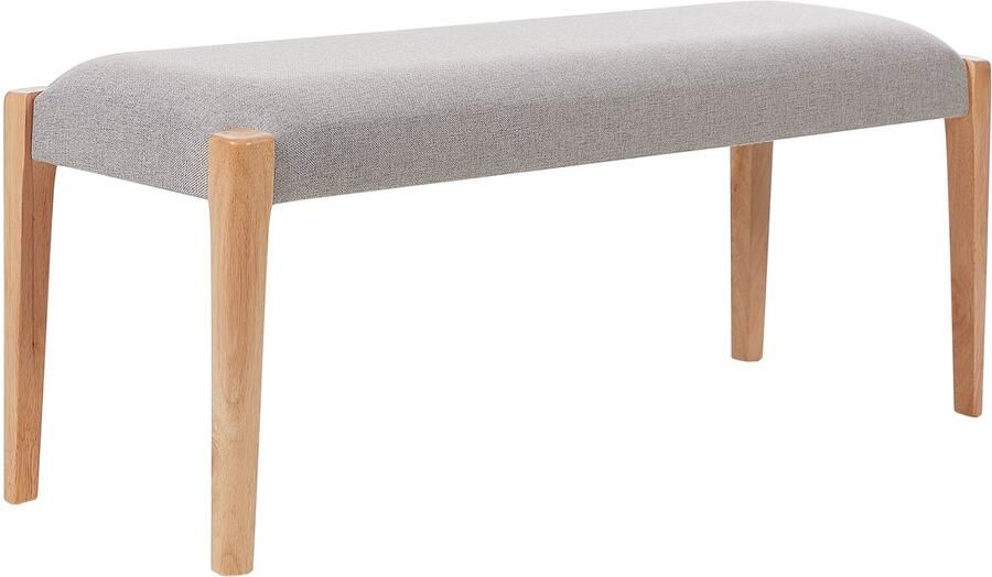 Beliani ELYRIA Bankje Lichthout Grijs Polyester