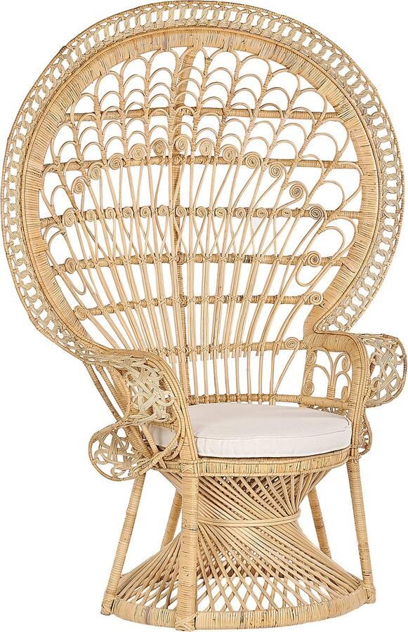 Beliani EMMANUELLE Accent Chair Natuurlijk Rotan