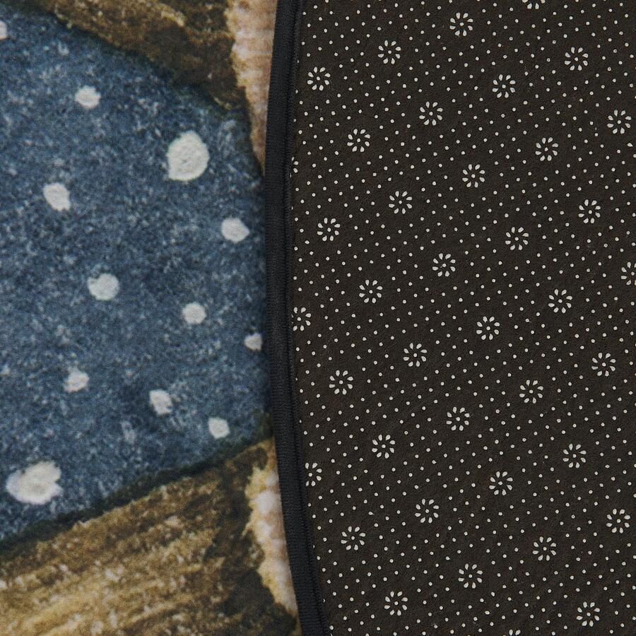 Beliani EREGLI Laagpolig vloerkleed Donkerblauw 140 cm Polyester