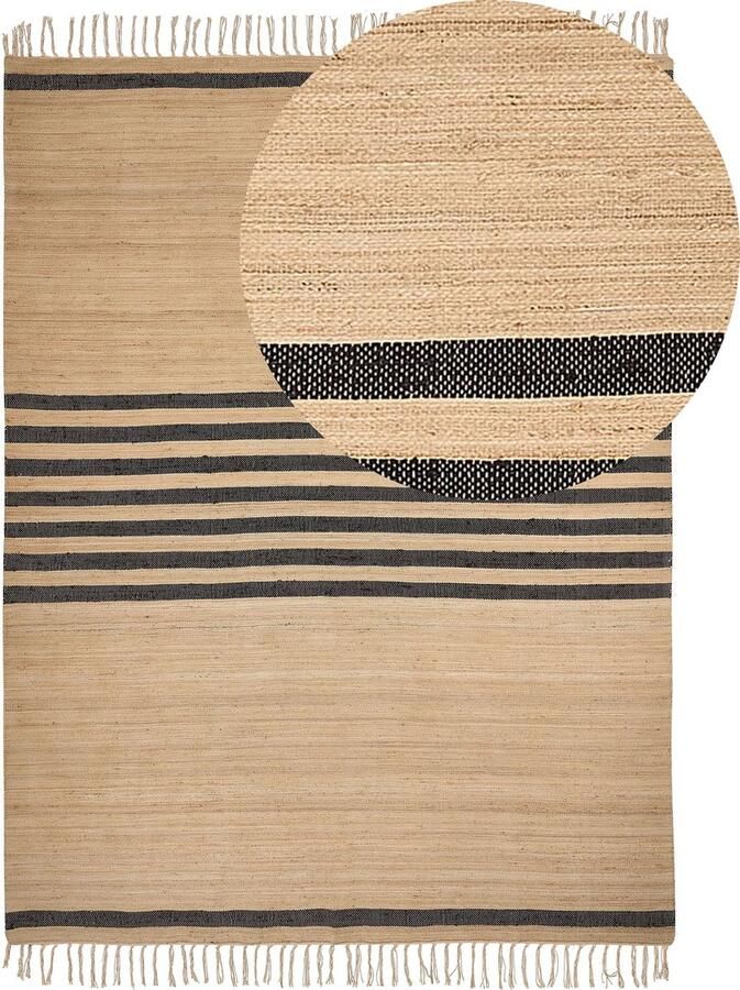 Beliani ERICEK Vloerkleed Beige 160 x 230 cm Jute