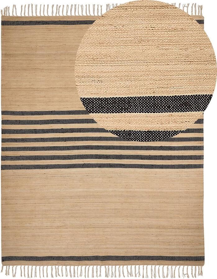Beliani ERICEK Vloerkleed Beige 300 x 400 cm Jute