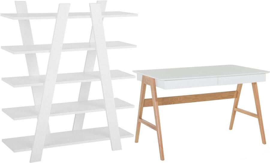 Beliani ESCALANTE SHESLAY Kantoormeubelset-Wit-MDF Vezelplaat