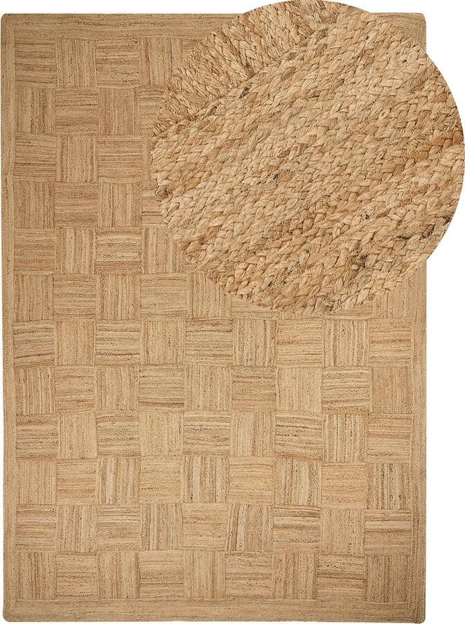 Beliani ESENTEPE Vloerkleed Beige 160 x 230 cm Jute