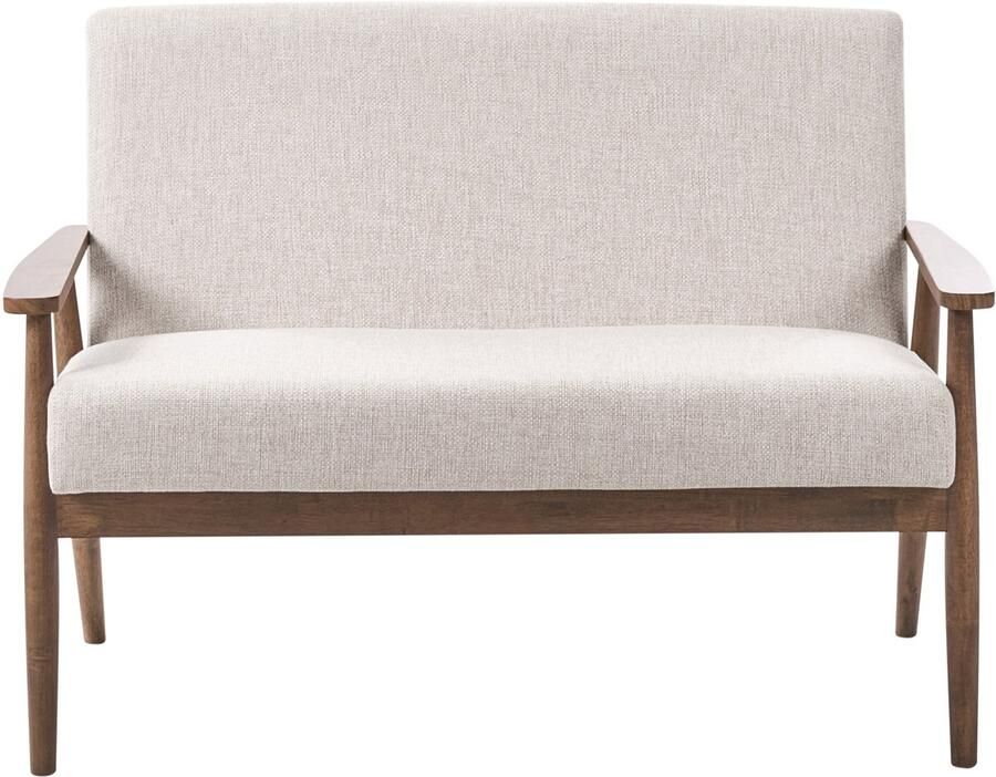 Beliani ESRUM Tweezitsbank Beige Donkerbruin Polyester