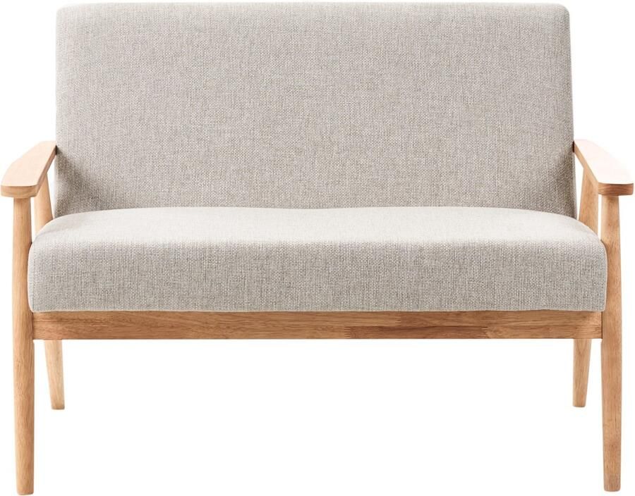 Beliani ESRUM Tweezitsbank Grijs Lichtbruin Polyester