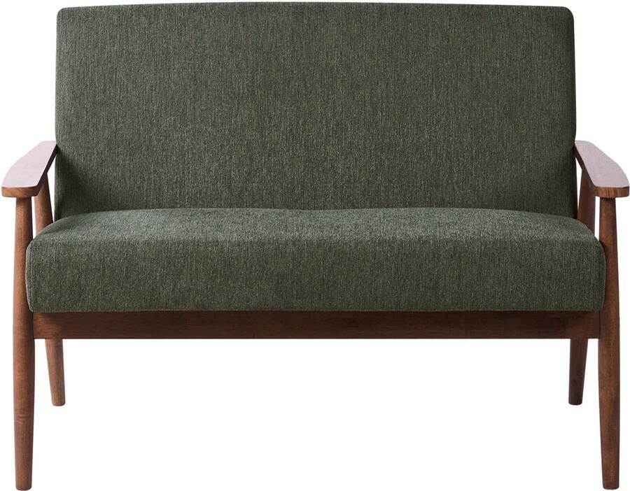 Beliani ESRUM Tweezitsbank Groen Donkerbruin Polyester