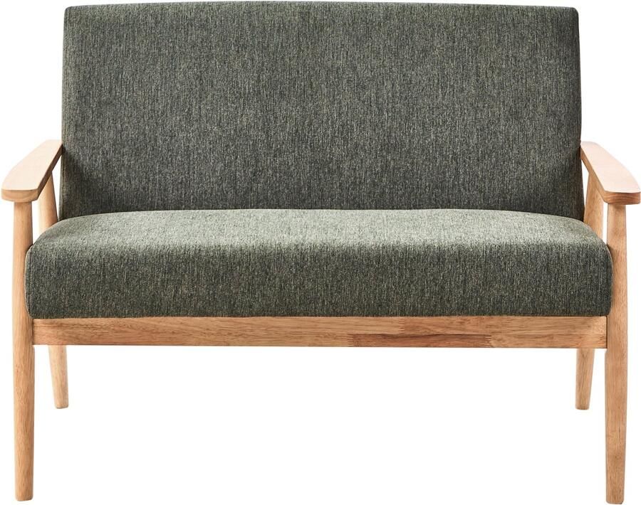 Beliani ESRUM Tweezitsbank Groen Lichtbruin Polyester