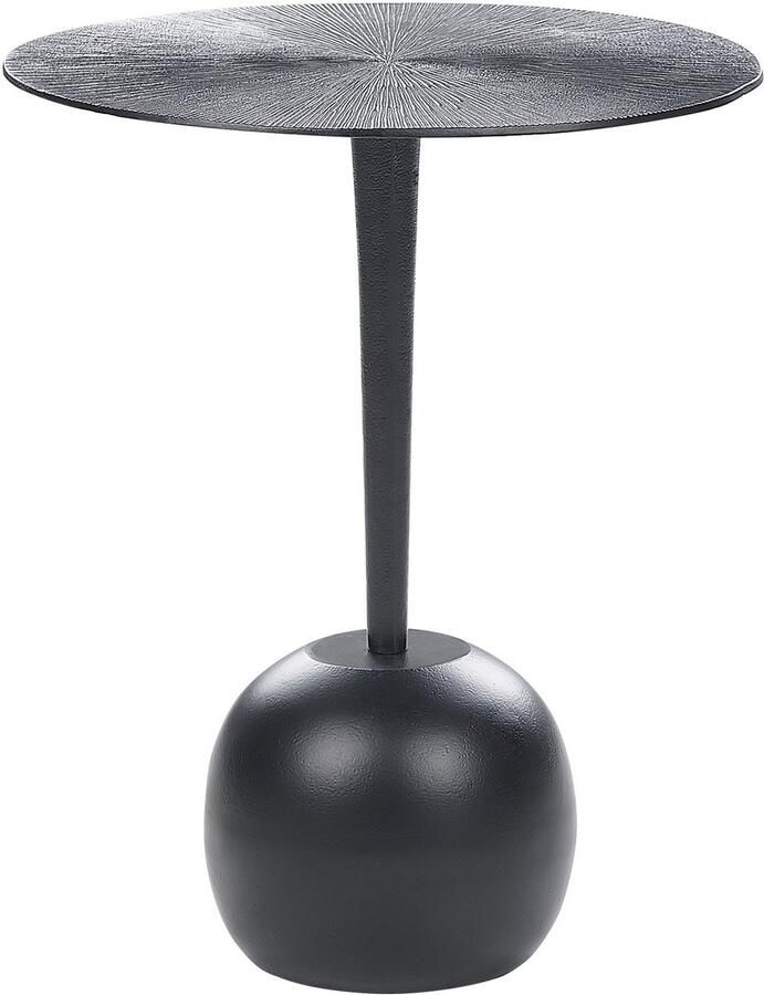 Beliani EUCLA Bijzettafel Zwart Aluminium