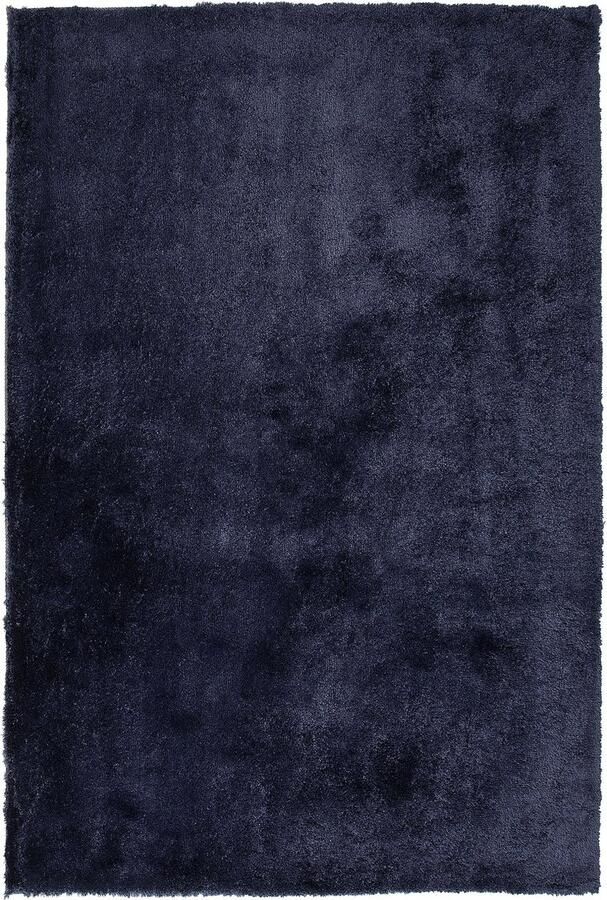 Beliani EVREN Shaggy vloerkleed Donkerblauw 160 x 230 cm Polyester