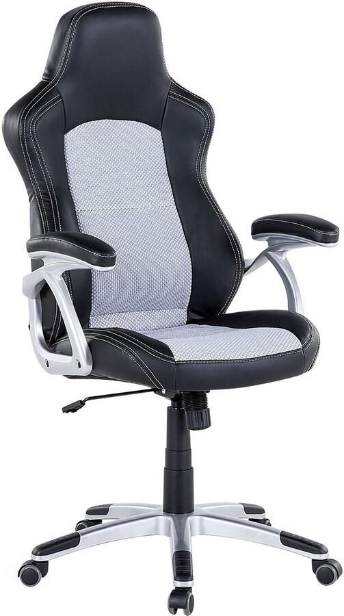 Beliani Bureaustoel Draaibaar EXPLORER Kunstleer Zwart