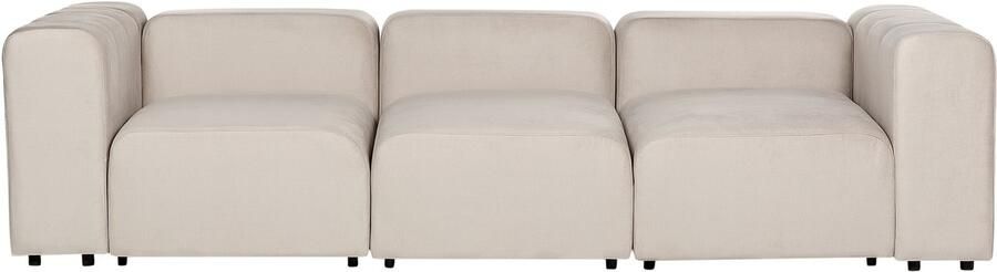 Beliani FALSTERBO Modulaire driezitsbank Beige Fluweel