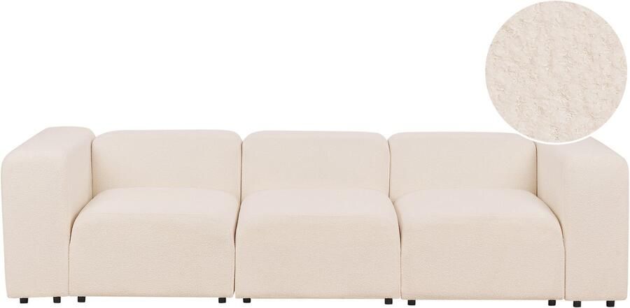 Beliani FALSTERBO Modulaire driezitsbank Lichtbeige Bouclé