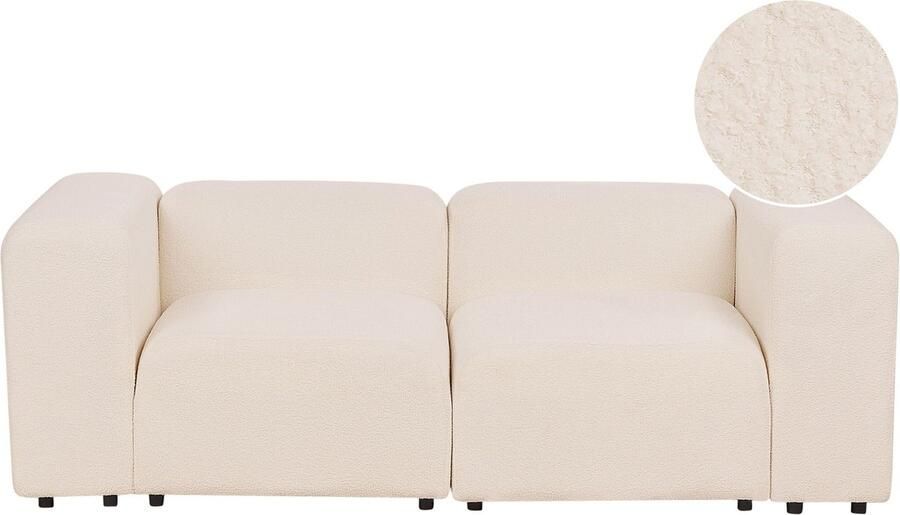 Beliani FALSTERBO Modulaire tweezitsbank Lichtbeige Bouclé