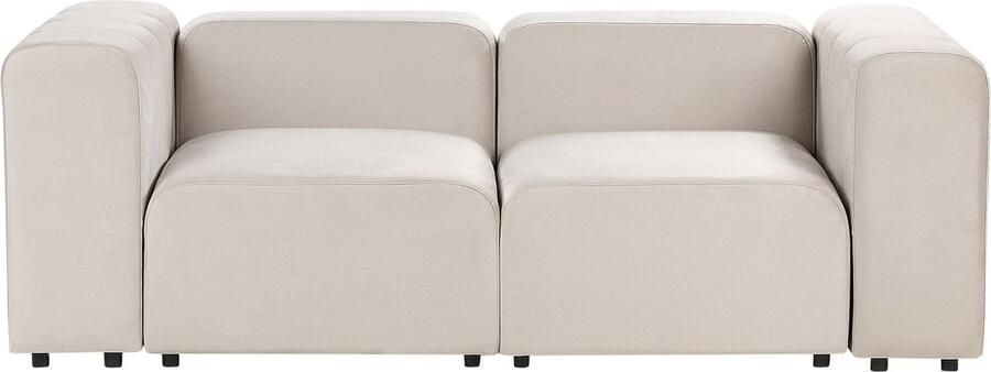 Beliani FALSTERBO Modulaire tweezitsbank Beige Fluweel