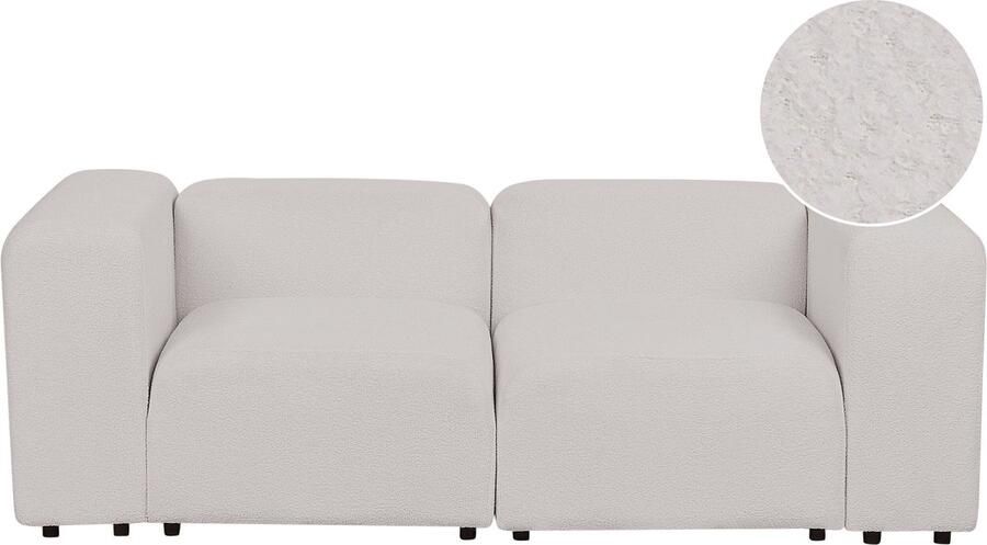 Beliani FALSTERBO Modulaire tweezitsbank Lichtgrijs Bouclé