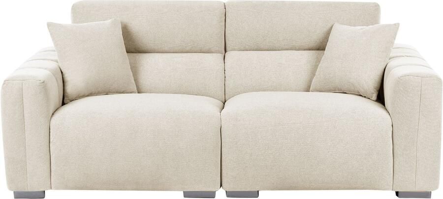 Beliani FAUSKAN Driezitsbank Lichtbeige Polyester