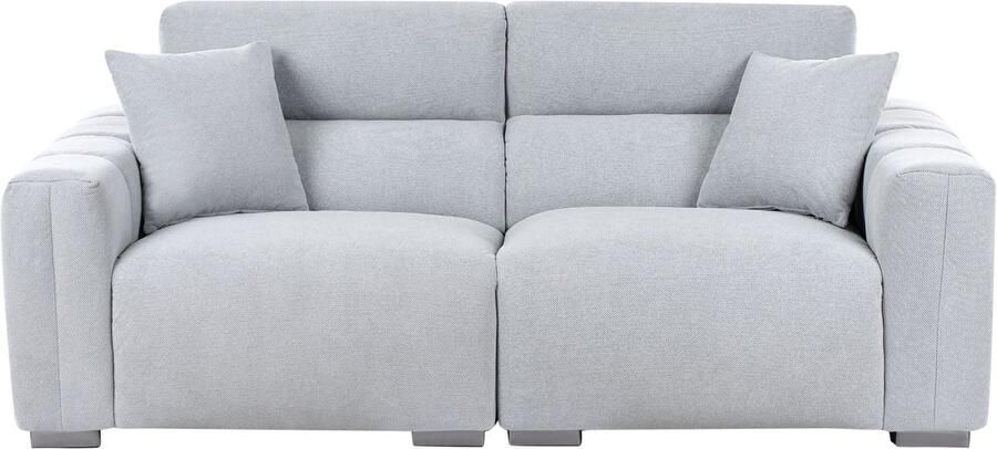 Beliani FAUSKAN Driezitsbank Lichtblauw Polyester