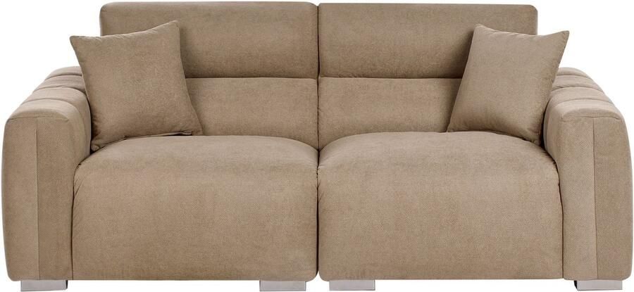 Beliani FAUSKAN Driezitsbank Lichtbruin Polyester