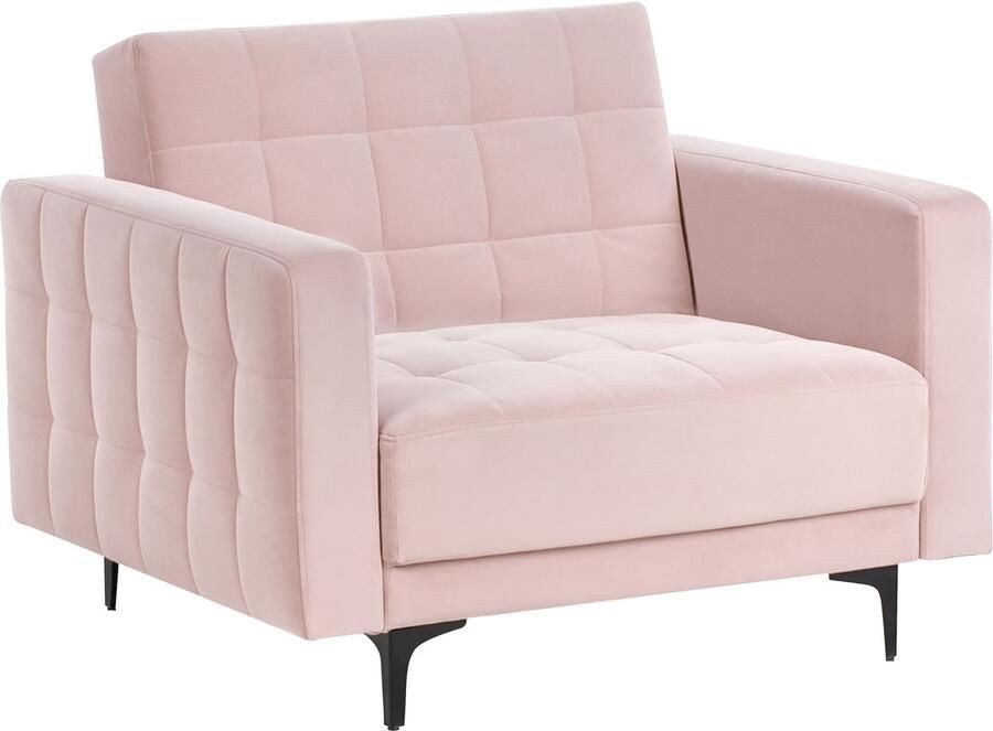 Beliani Fauteuil ABERDEEN Fluweel Pastelroze