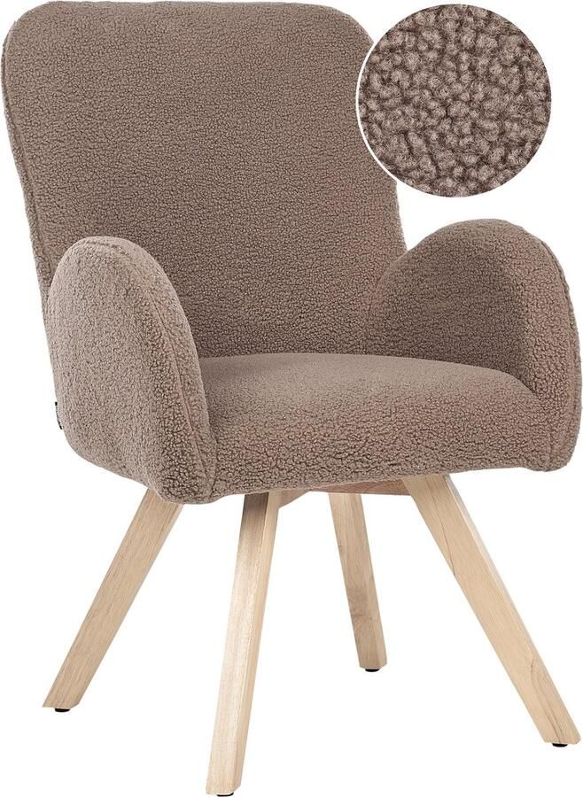 Beliani Fauteuil BJARN Bouclé Bruin