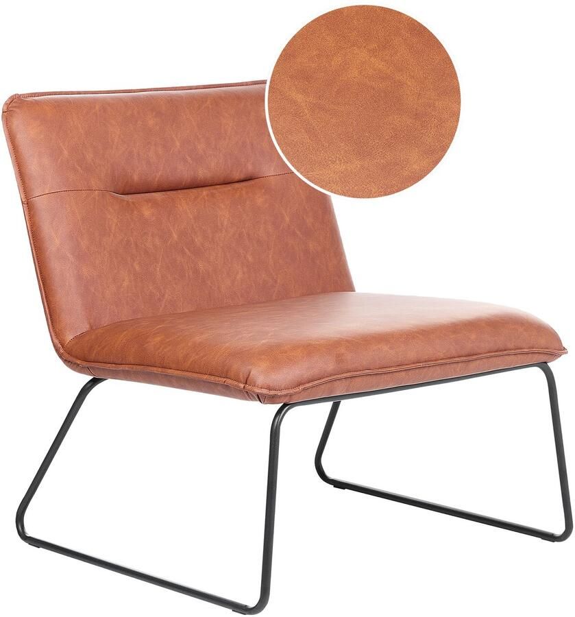 Beliani COTULLA Fauteuil Goudbruin Kunstleer