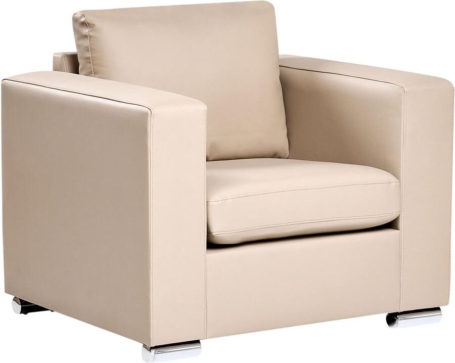 Beliani HELSINKI Fauteuil Beige Leer