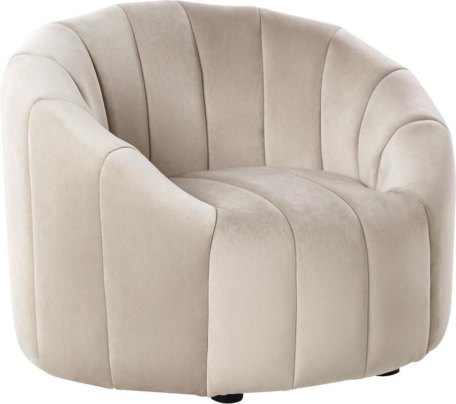 Beliani MALUNG Fauteuil Beige Fluweel