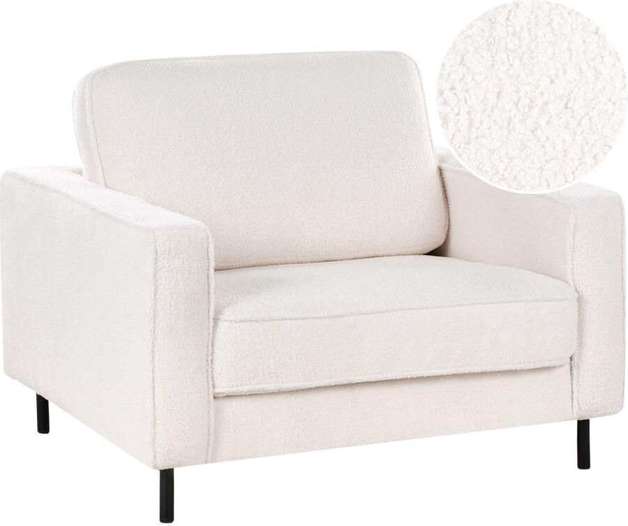 Beliani SAVALEN Fauteuil Wit Bouclé