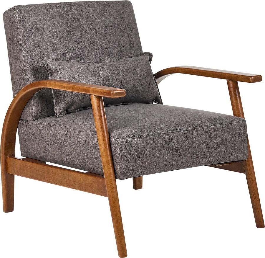 Beliani SKARA Fauteuil Donkerbruin Kunstleer