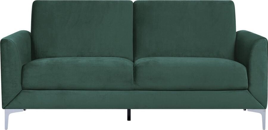 Beliani Bank FENES Fluweel Donkergroen 3-zitter - Foto 2