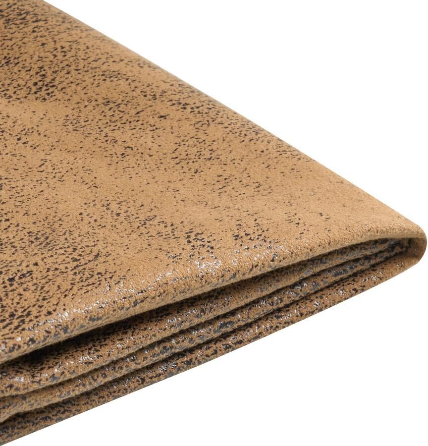 Beliani FITOU Bekleding bed Bruin 140 x 200 cm Kunstleer
