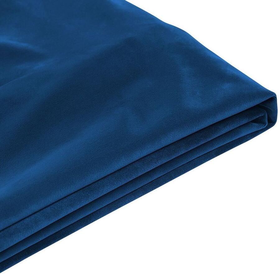 Beliani FITOU Bekleding bed Donkerblauw 160 x 200 cm Fluweel