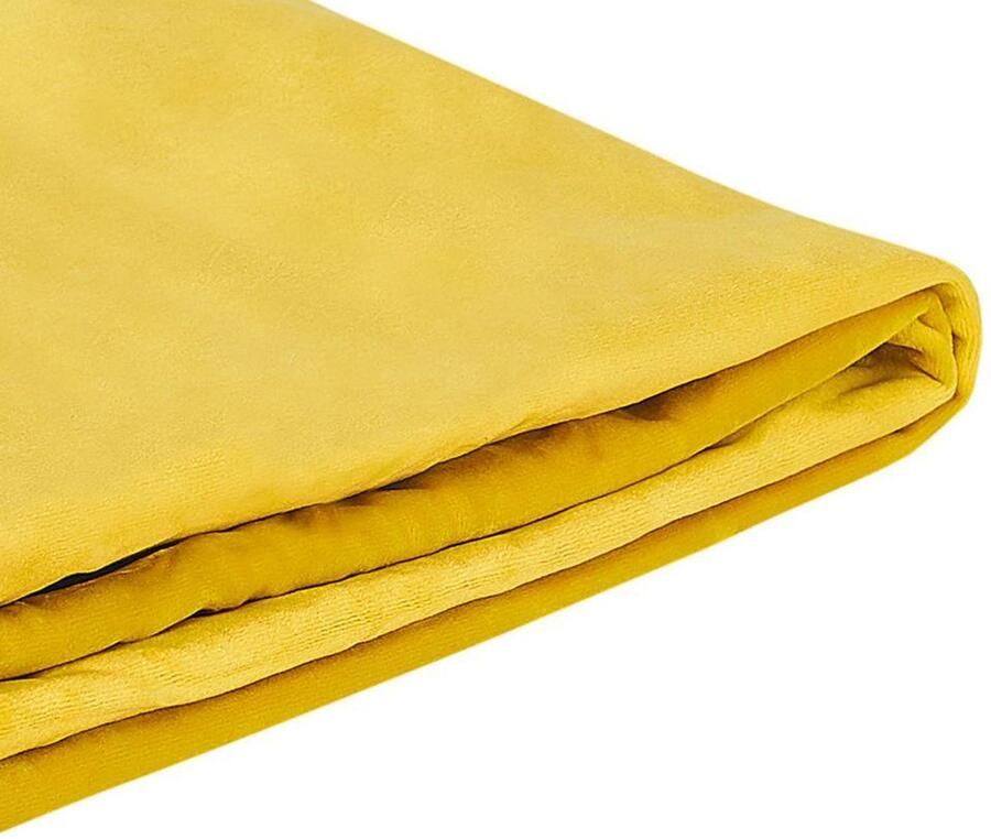 Beliani FITOU Tweepersoonsbed Geel 180 x 200 cm Fluweel - Foto 2