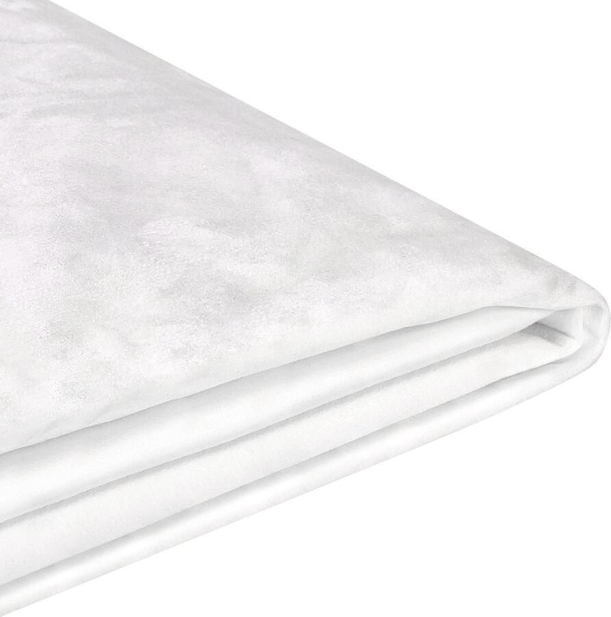 Beliani FITOU Bekleding bed Wit 180 x 200 cm Fluweel