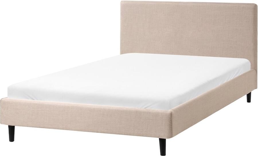 Beliani FITOU Tweepersoonsbed Beige 120 x 200 cm Polyester