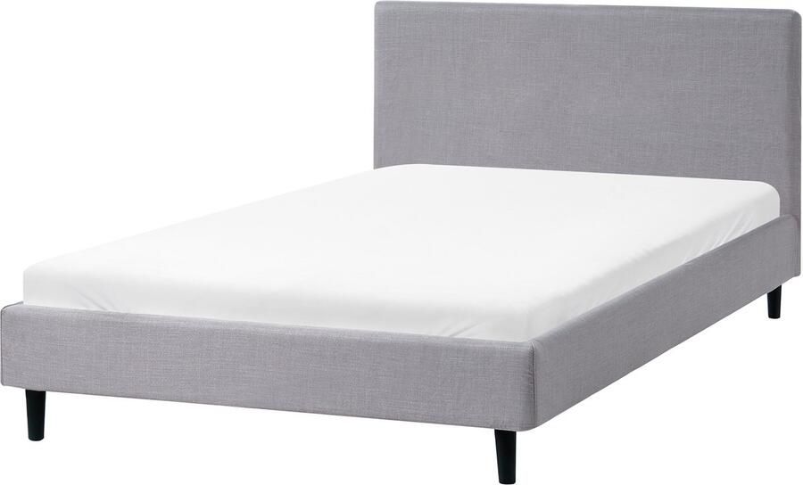 Beliani FITOU Tweepersoonsbed Lichtgrijs 120 x 200 cm Polyester