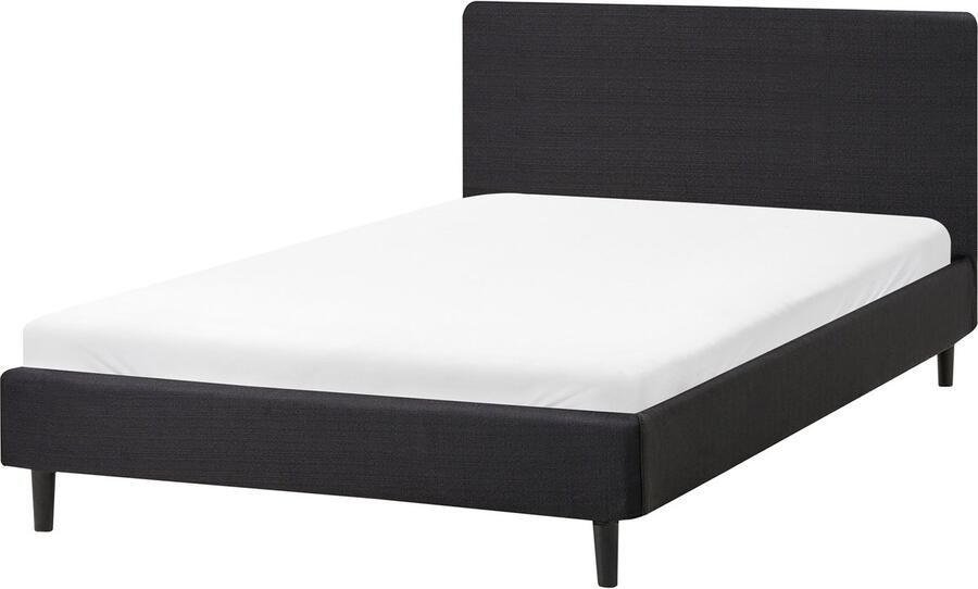 Beliani FITOU Tweepersoonsbed Zwart 120 x 200 cm Polyester