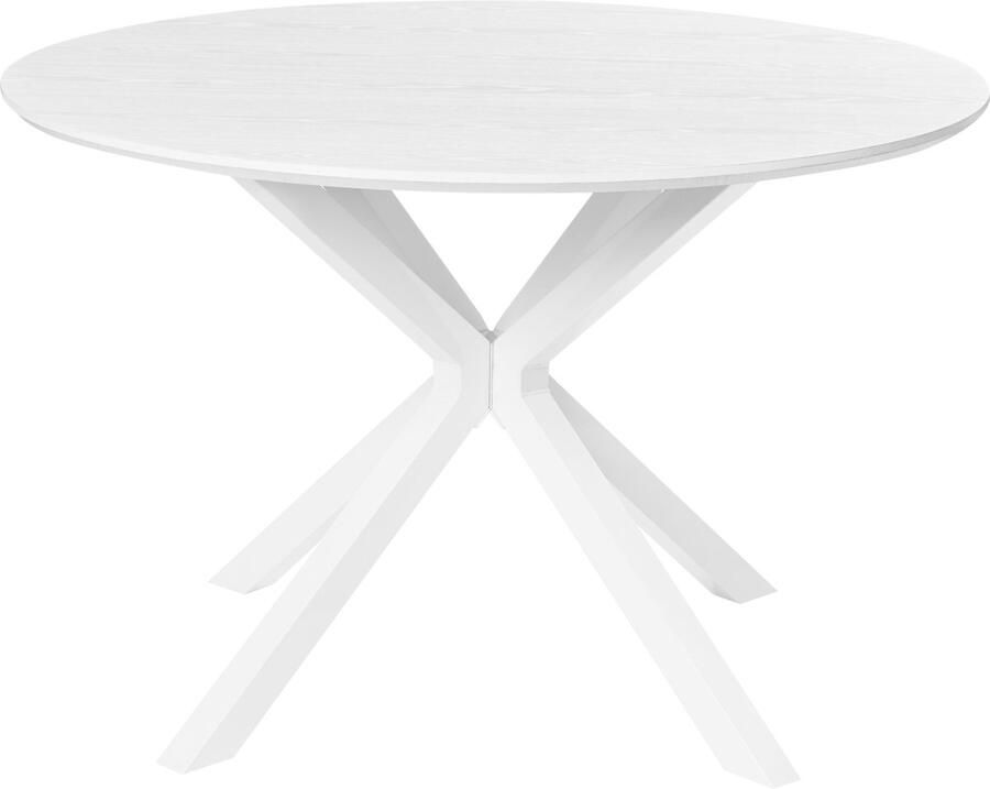 Beliani FITZROY Eettafel Wit ø 120 cm MDF Metaal