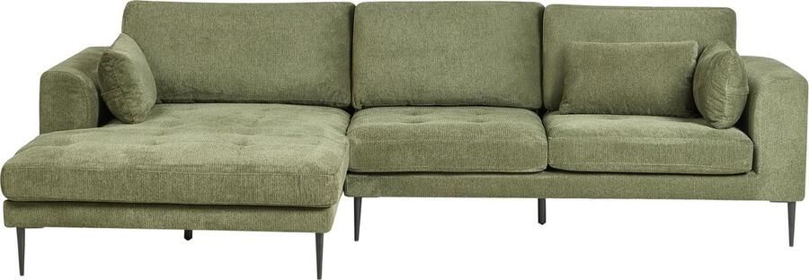 Beliani FLAM Hoekbank Groen Rechtszijdig Polyester