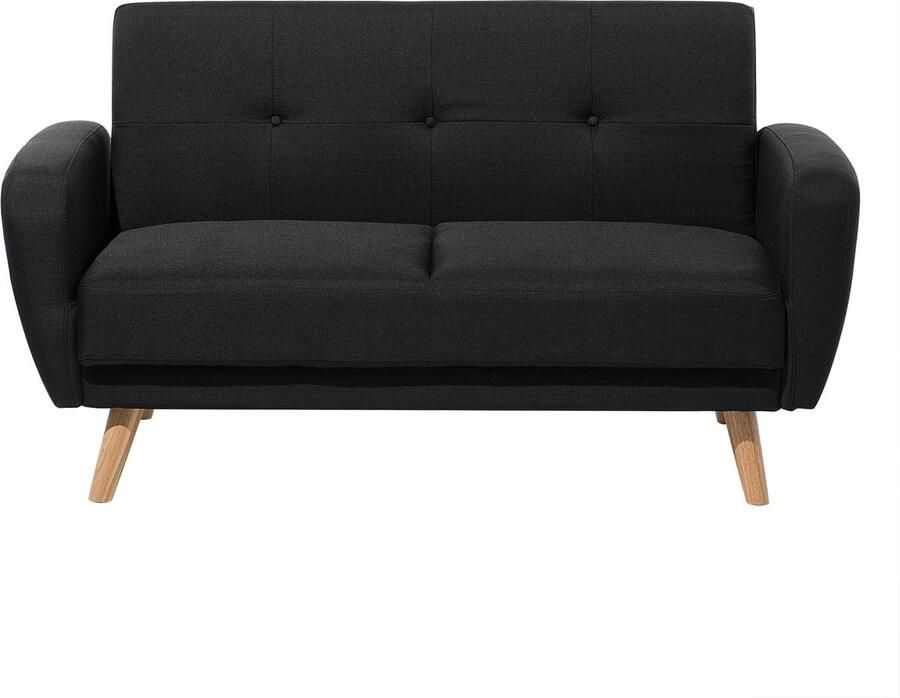 Beliani FLORLI Tweezitsbank-Lichte houtkleur-Polyester