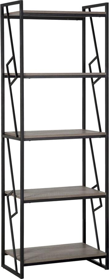 Beliani -FORRES-Boekenkast-5 planken-Donkere houtkleur-Spaanplaat